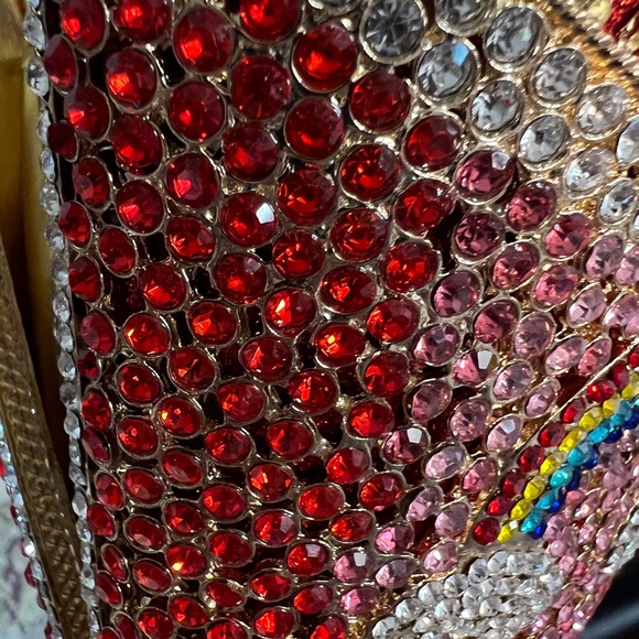 “Box of French Fries” 🍟 heavy crystal minaudiere clutch, red box with rainbow - Picture 16 of 16